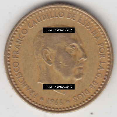 Münze Spanien / España Umlaufmünzen Sammlung in PNG 1966-1966, 1 Peseta, Pesete (2) - Digitales Münzen-Bildmaterial einer... Sammlung