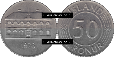 Island Umlaufmünze 1970-1980, 50 Kronur, Kronen 1978 Sammlung