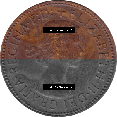 Münzen Großbritannien Umlaufmünzen Sammlung in PNG Großbritannien 1954-1970, Half Penny, Halber Pence 1965 (Stück 2), Elisabeth... Sammlung