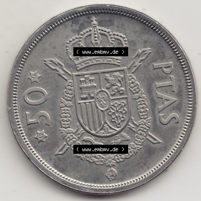 Münze Spanien / España Umlaufmünzen Sammlung in PNG 1975-1975, 50 Peseten 1975 (Stück 1), JUAN CARLOS I REY DE ESPAÑA (2)... Sammlung
