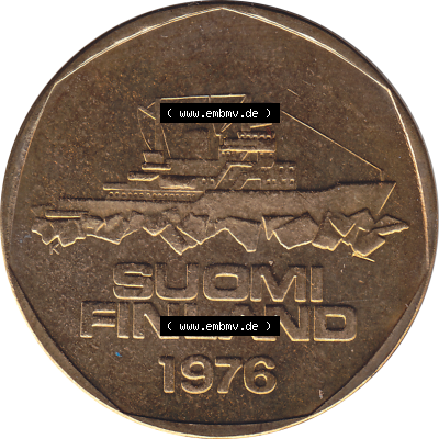 Münze Finnland / SUOMI Umlaufmünzen Sammlung in PNG 1972-1978, 5 Finnische Mark, Markkaa 1976 (Stück 1), SUOMI FINLAND (5)... Sammlung