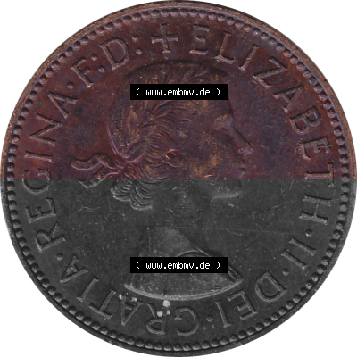 Münzen Großbritannien Umlaufmünzen Sammlung in PNG Großbritannien 1954-1970, Half Penny, Halber Pence 1966 (Stück 2), Elisabeth... Sammlung