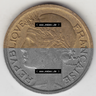 Münze Frankreich Umlaufmünzen Sammlung in PNG 1931-1941, 1 Franken, 1 Franc, 1939 (Stück 1) LIBERTE EGALITE FRATERNITE (1)... Sammlung