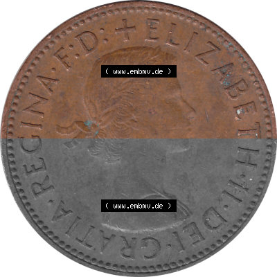 Münzen Großbritannien Umlaufmünzen Sammlung in PNG Großbritannien 1954-1970, Half Penny, Halber Pence 1965 (Stück 3), Elisabeth... Sammlung