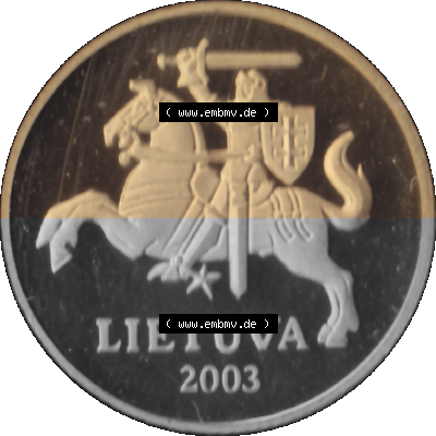 Litauen Kursmünzensatz 1997-2014, 20 Centu 2003 (Stück 1), Digitales Münzen-Bildmaterial der Münze aus Litauen Sammlung