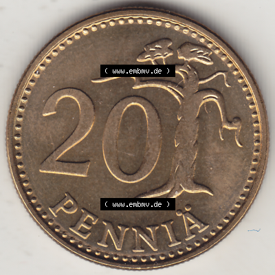 Münze Finnland / SUOMI Umlaufmünzen Sammlung in PNG 1963-1990, 20 Penny, 1978 (Stück 1) (2) - Digital Münzen-Bildmaterial... Sammlung