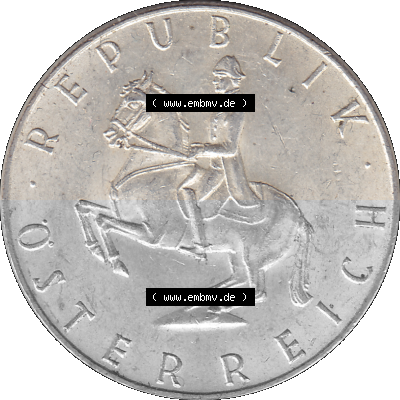 5 / Fünf Schilling Österreich in original Farbgebung von Scanner transparenten PNG 1960-1968, 5 Fünf Schilling 1961 (Stück... Sammlung