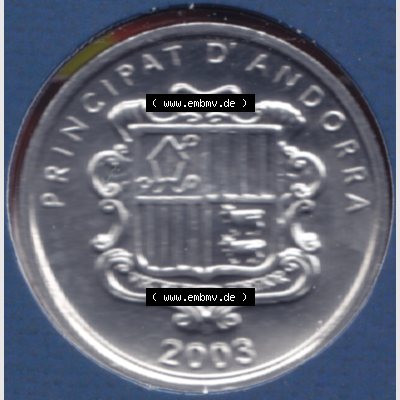 Umlaufmünzen Andorra 2003, 1 Centime (2) Sammlung