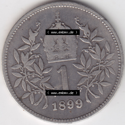 Österreich Austria Österreichisch-Ungarische Krone 1892-1907, 1 Krone Franz Joseph I. 1899 (1) Sammlung