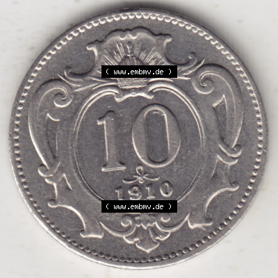 Österreich Austria Österreichisch-Ungarische Krone 1892-1911, 10 Heller 1910 (1) Sammlung