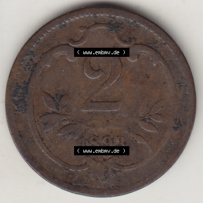 Österreich Austria Österreichisch-Ungarische Krone 1892-1915, 2 Heller, 1893 (2) Sammlung