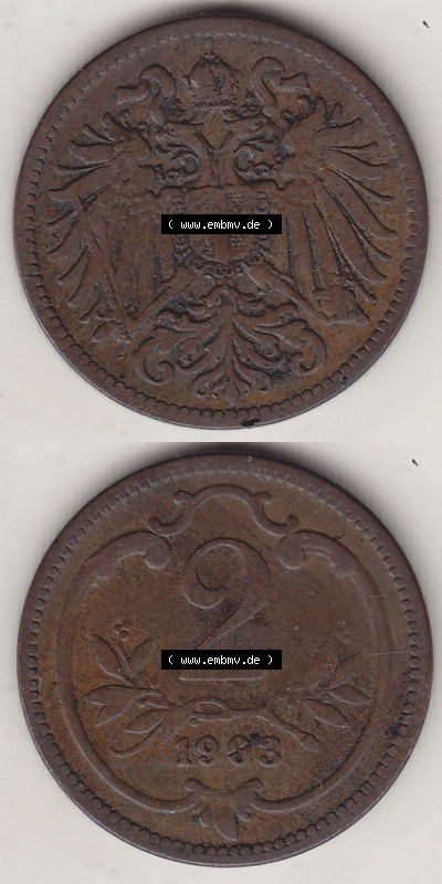 Österreich Austria Österreichisch-Ungarische Krone 1892-1915, 2 Heller, 1903 (4) Sammlung