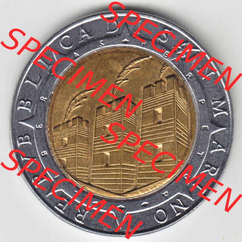 San Marino vor Euro 1992-1992, 500 Lire Gedenkmünze aus San Marino zum Ausgabethema Columbus (2) Sammlung