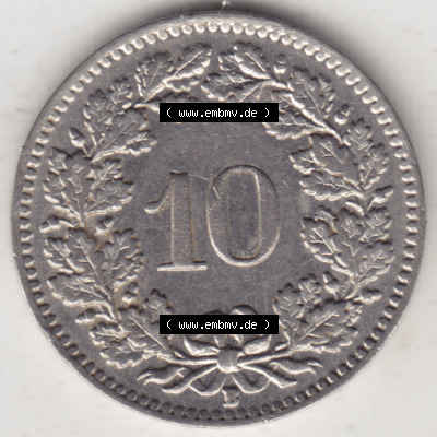 Münzen Schweiz 1932-1939, 10 Rappen B 1939, Münzen Rückseite als Bildmaterial im online Katalog und online Datenbank für Sammler... Sammlung