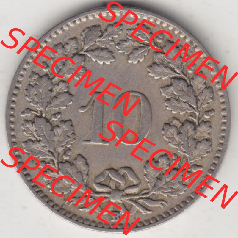 Münzen Schweiz 1919-1931, 10 Rappen B 1922, Münzen Rückseite als Bildmaterial im online Katalog und online Datenbank Sammlung