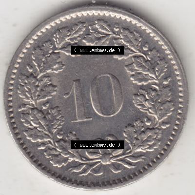 Münzen Schweiz 1940-2018, 10 Rappen B 1970 II., Münzen Rückseite als Bildmaterial im online Katalog und online Datenbank für Sammler von Schweizer Münzen. Sammlung