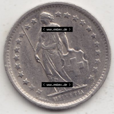 Münzen Schweiz 1968-1982, 1/2 Franken mit Münzzeichen / Mzz. B 1968 II, Münzen Vorderseite als Bildmaterial Sammlung