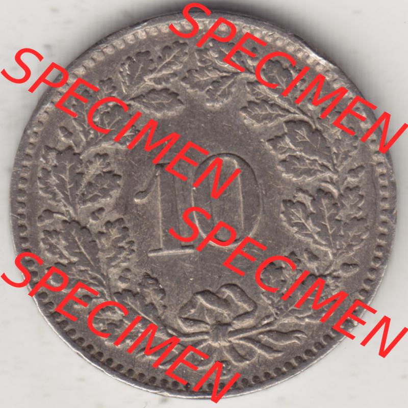 Münzen Schweiz 1919-1931, 10 Rappen B 1925, Münzen Rückseite als Bildmaterial im online Katalog und online Datenbank Sammlung
