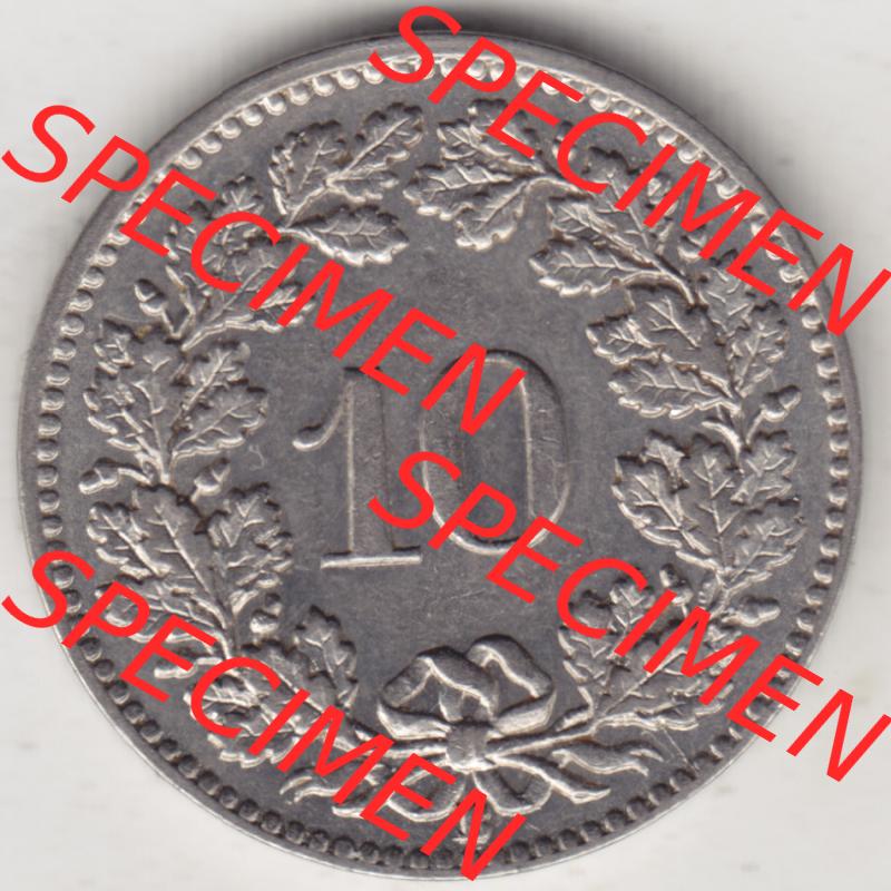 Münzen Schweiz 1932-1939, 10 Rappen B 1932 II.i, Münzen Vollansicht Horizontal als Bildmaterial im online Katalog und online Datenbank für Sammler von Schweizer Münzen. Sammlung