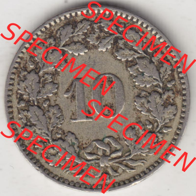 Münzen Schweiz 1919-1931, 10 Rappen B 1926, Münzen Rückseite als Bildmaterial im online Katalog und online Datenbank Sammlung