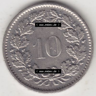 Münzen Schweiz 1940-2018, 10 Rappen B 1970 I., Münzen Rückseite als Bildmaterial im online Katalog und online Datenbank für Sammler von Schweizer Münzen. Sammlung