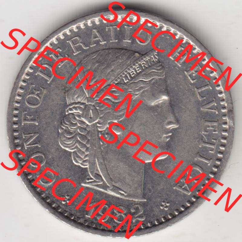 Münzen Schweiz 1939-2018, 20 Rappen Münzzeichen / Mzz. B 1982, Münzen Vorderseite als Bildmaterial im online Katalog und online Datenbank für Sammler von Schweizer... Sammlung