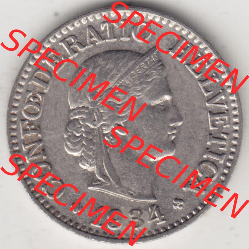 Münzen Schweiz 1932-1939, 10 Rappen B 1934, Münzen Vorderseite als Bildmaterial im online Katalog und online Datenbank für Sammler von Schweizer Münzen. Sammlung
