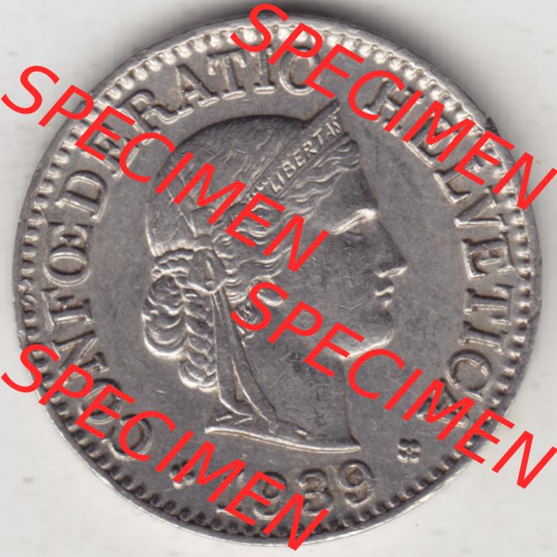 Münzen Schweiz 1932-1939, 10 Rappen B 1939, Münzen Vorderseite als Bildmaterial im online Katalog und online Datenbank für Sammler von Schweizer Münzen. Sammlung