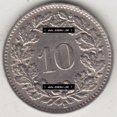 Münzen Schweiz 1940-Heute, 10 Rappen B 1946 II., Münzen Rückseite als Bildmaterial im online Katalog und online Datenbank für... Sammlung