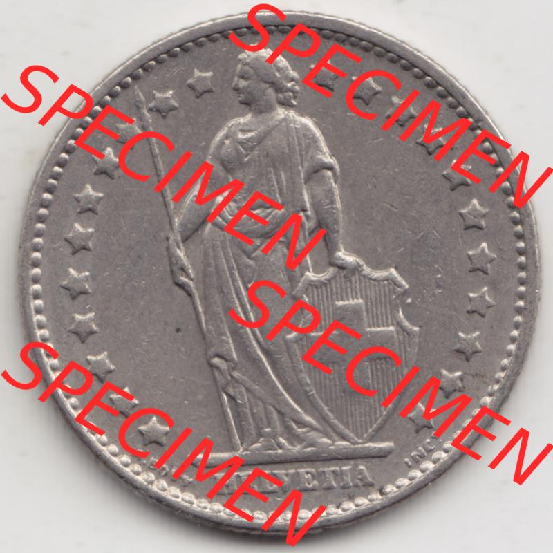 Münzen Schweiz 1968-1982, 1 Franken mit Münzzeichen / Mzz. B 1977, Münzen Vorderseite als Bildmaterial im online Katalog und online Datenbank für Sammler von... Sammlung
