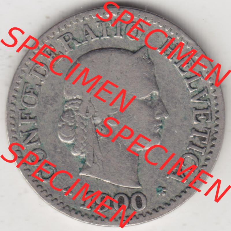 Münzen Schweiz 1879-1915, 10 Rappen B 1900, Münzen Vorderseite als Bildmaterial im online Katalog und online Datenbank Sammlung