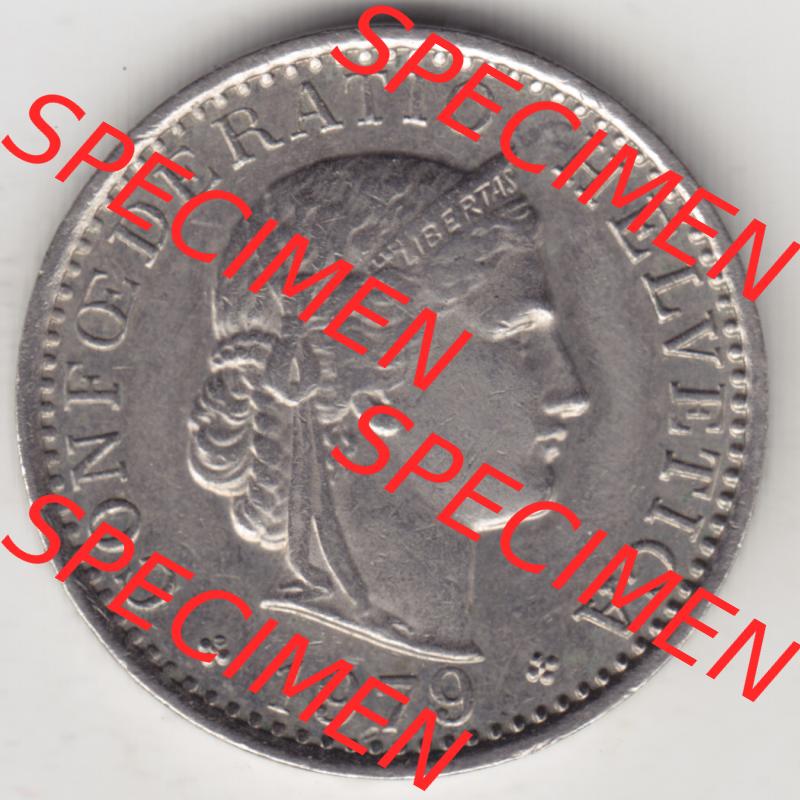 Münzen Schweiz 1939-2018, 20 Rappen Münzzeichen / Mzz. B 1979, Münzen Vorderseite als Bildmaterial im online Katalog und online Datenbank für Sammler von Schweizer... Sammlung
