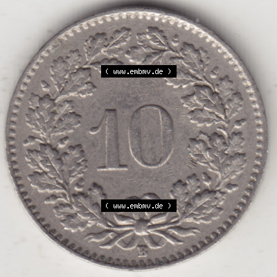 Münzen Schweiz 1940-Heute, 10 Rappen B 1959, Münzen Rückseite als Bildmaterial im online Katalog und online Datenbank für... Sammlung