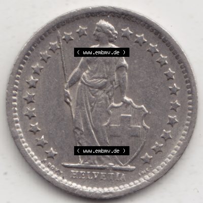 Münzen Schweiz 1968-1982, 1/2 Franken mit Münzzeichen / Mzz. B 1968 III, Münzen Vorderseite als Bildmaterial Sammlung
