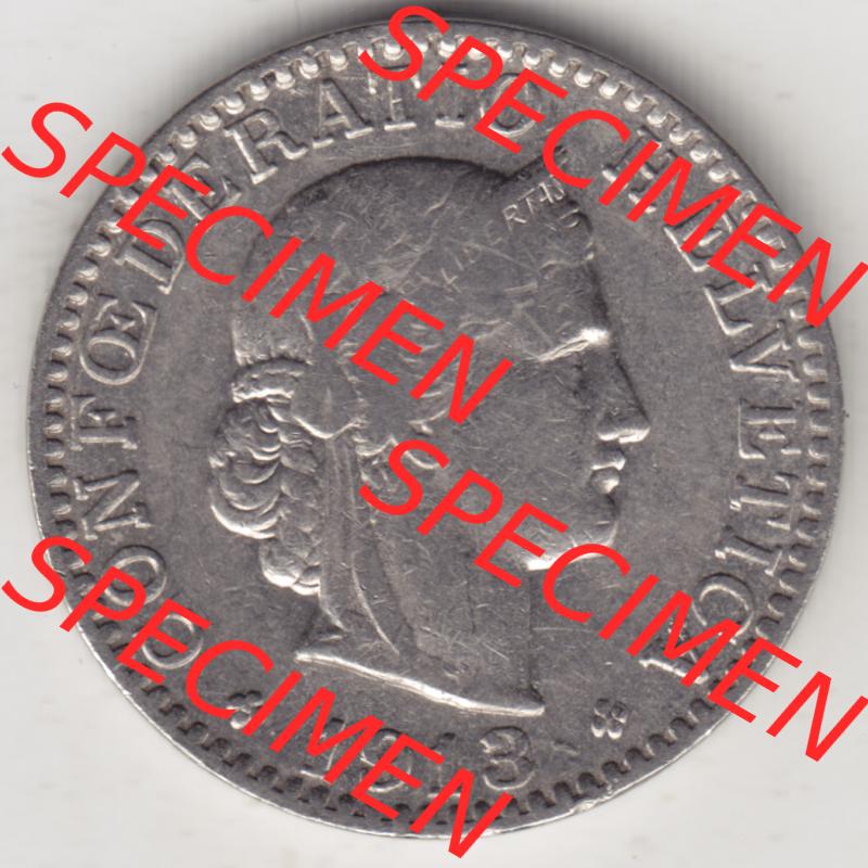 Münzen Schweiz 1881-1938, 20 Rappen Münzzeichen / Mzz. B 1913, Münzen Vorderseite als Bildmaterial im online Katalog und online Datenbank für Sammler von Schweizer... Sammlung