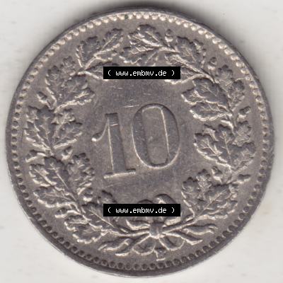 Münzen Schweiz 1940-Heute, 10 Rappen B 1946 I., Münzen Rückseite als Bildmaterial im online Katalog und online Datenbank für Sammler von Schweizer Münzen. Sammlung