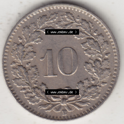 Münzen Schweiz 1940-Heute, 10 Rappen B 1943, Münzen Rückseite als Bildmaterial im online Katalog und online Datenbank für... Sammlung