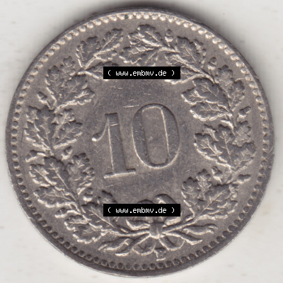 Münzen Schweiz 1940-Heute, 10 Rappen B 1946 I., Münzen Rückseite als Bildmaterial im online Katalog und online Datenbank für... Sammlung