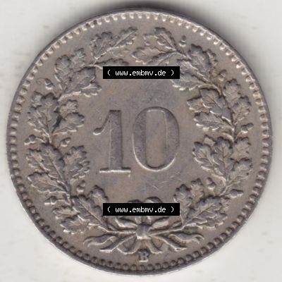 Münzen Schweiz 1940-Heute, 10 Rappen B 1942, Münzen Rückseite als Bildmaterial im online Katalog und online Datenbank für Sammler von Schweizer Münzen. Sammlung