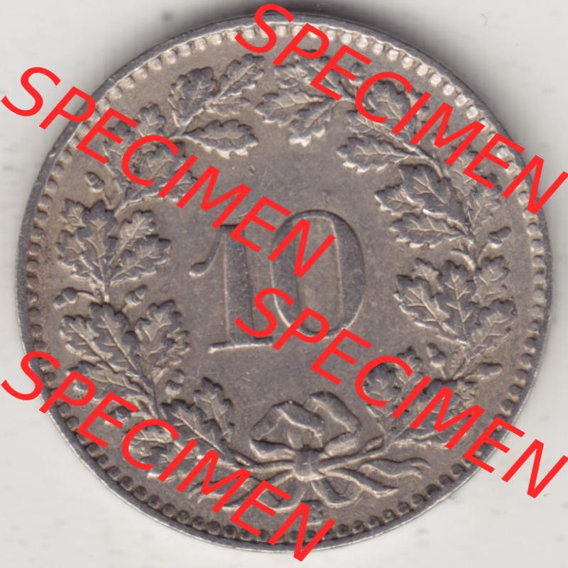 Münzen Schweiz 1919-1931, 10 Rappen B 1930 II., Münzen Rückseite als Bildmaterial im online Katalog und online Datenbank Sammlung