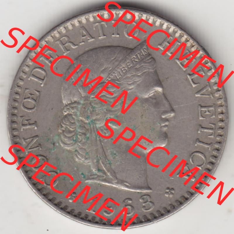 Münzen Schweiz 1939-2018, 20 Rappen Münzzeichen / Mzz. B 1963, Münzen Vorderseite als Bildmaterial im online Katalog und online Datenbank für Sammler von Schweizer... Sammlung