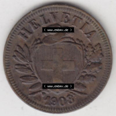 Münzen Schweiz 1850-1931, 2 Rappen, Münzen Vorderseite als Bildmaterial im online Katalog und online Datenbank für Sammler von Schweizer Münzen. Sammlung