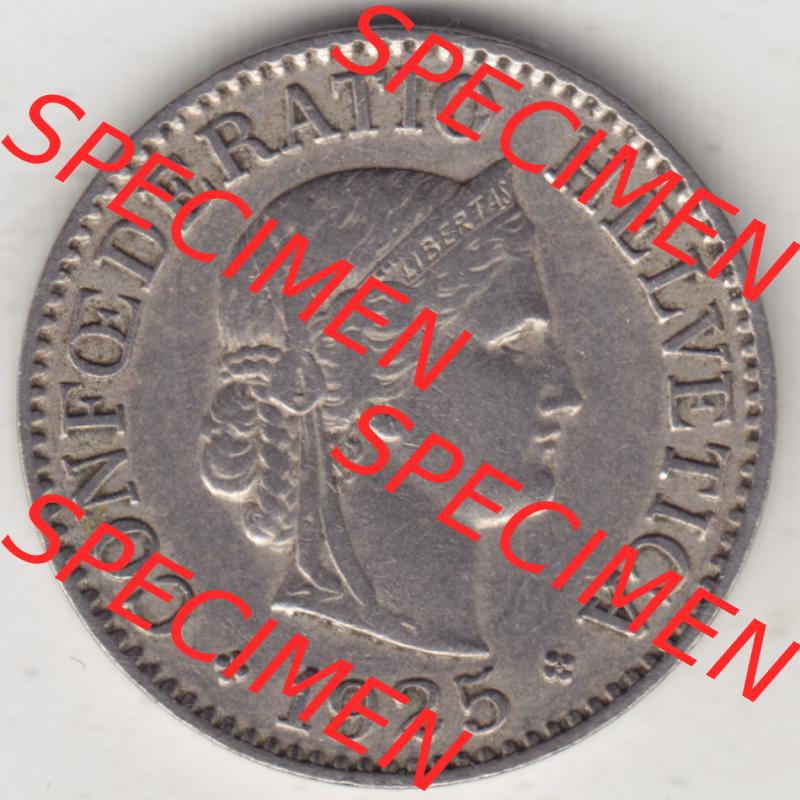 Münzen Schweiz 1919-1931, 10 Rappen B 1925 II., Münzen Vorderseite als Bildmaterial im online Katalog und online Datenbank Sammlung