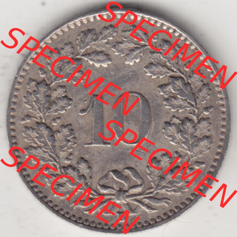 Münzen Schweiz 1940-Heute, 10 Rappen B 1942, Münzen Rückseite als Bildmaterial im online Katalog und online Datenbank für Sammler von Schweizer Münzen. Sammlung