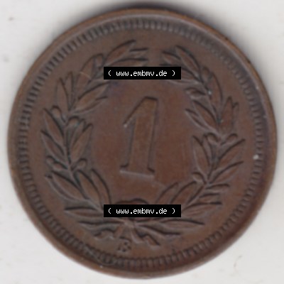 Münzen Schweiz 1850-1941, 1 Rappen, Münzen Rückseite, Jahrgang 1941 mit Münzzeichen B Sammlung