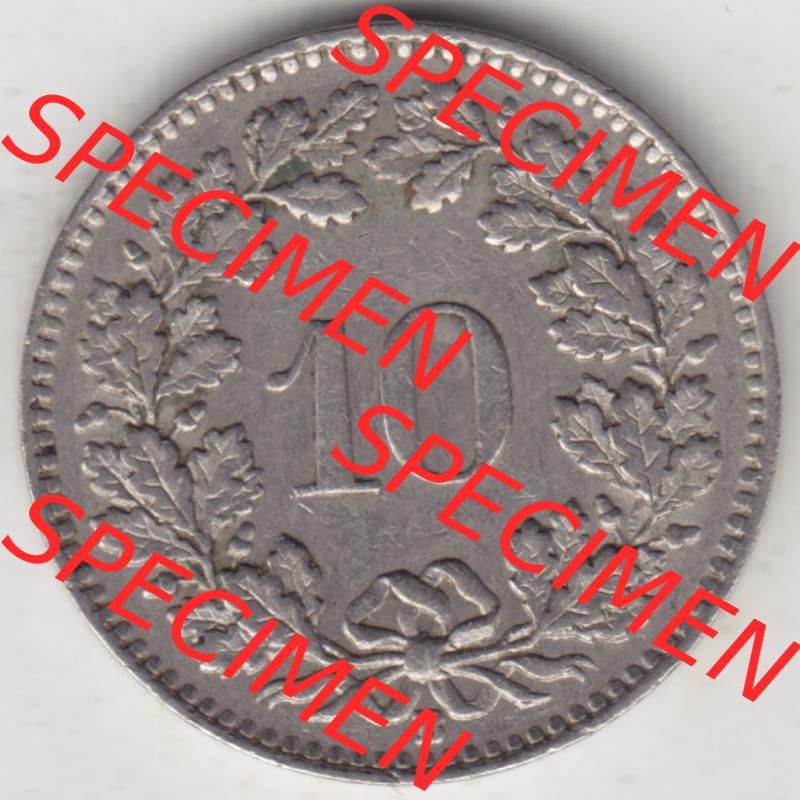 Münzen Schweiz 1940-Heute, 10 Rappen B 1944 II, Münzen Rückseite als Bildmaterial im online Katalog und online Datenbank für Sammler von Schweizer Münzen. Sammlung