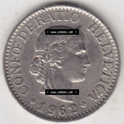 Münzen Schweiz 1940-2018, 10 Rappen B 1962 I., Münzen Vorderseite als Bildmaterial im online Katalog und online Datenbank für Sammler von Schweizer Münzen. Sammlung