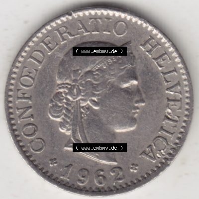 Münzen Schweiz 1940-2018, 10 Rappen B 1962 I., Münzen Vorderseite als Bildmaterial im online Katalog und online Datenbank für... Sammlung