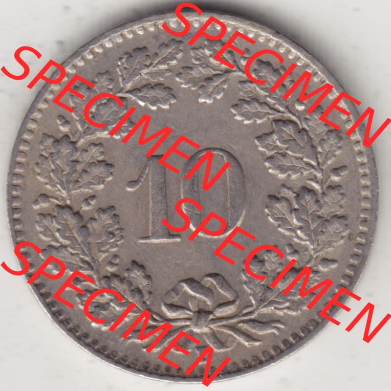 Münzen Schweiz 1940-Heute, 10 Rappen B 1943, Münzen Rückseite als Bildmaterial im online Katalog und online Datenbank für Sammler von Schweizer Münzen. Sammlung