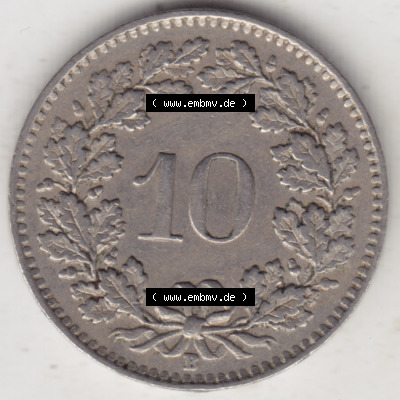 Münzen Schweiz 1940-Heute, 10 Rappen B 1944 I., Münzen Rückseite als Bildmaterial im online Katalog und online Datenbank für... Sammlung